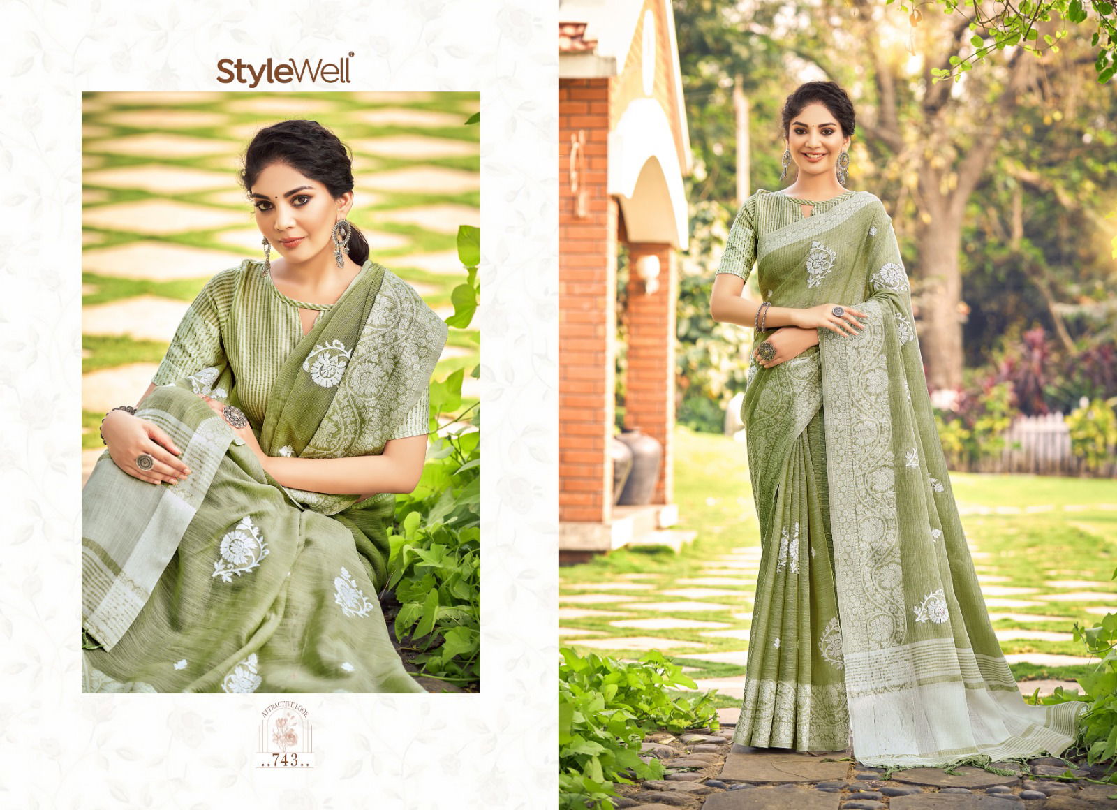 Lucknowi 4 By Stylewell 741-746 Designer Sarees Catalog